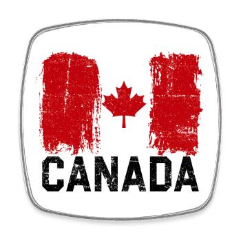 Grunge Canada Flag Maple Leaf Art - Square fridge magnet - white - Front