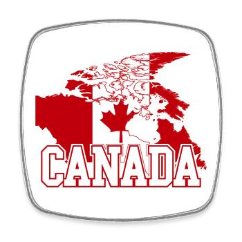 Globe Tee du drapeau de l’érable canadien - Magnet carré - blanc - Devant