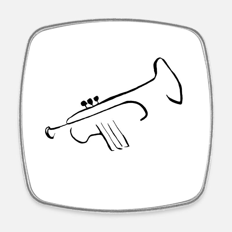Pure trumpet 2 - Square fridge magnet - white