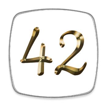 42 Jahre 42-jähriges Gold 42. Geburtstag Geschenk - Viereckiger Kühlschrankmagnet - Weiß - Vorne