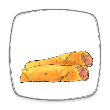 Taco-Taquito-Match - Viereckiger Kühlschrankmagnet - Weiß - Vorne
