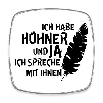 Ich habe Hühner - Viereckiger Kühlschrankmagnet - Weiß - Vorne