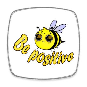 Bee positive - Square fridge magnet - white - Front
