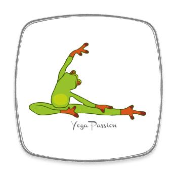 Frosch-Yoga Leidenschaft - Viereckiger Kühlschrankmagnet - Weiß - Vorne