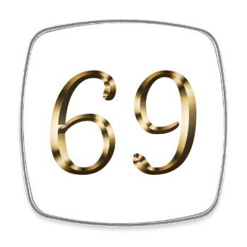 69 year old 69 year old gold 69th birthday gift - Square fridge magnet - white - Front
