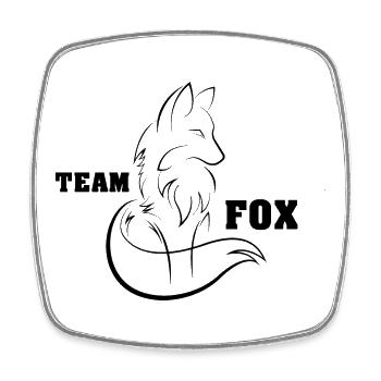 team fox fuchs symbol zeichnung Logo icon - Viereckiger Kühlschrankmagnet - Weiß - Vorne
