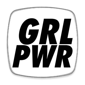 GRL PWR | Bold Minimalist Feminist  - Square fridge magnet - white - Front