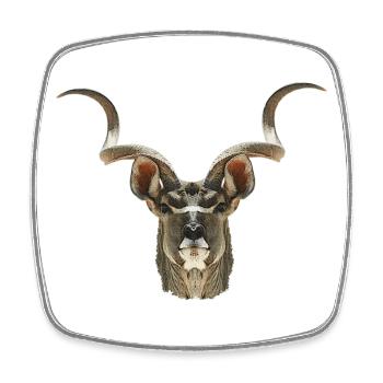 Kudu Antilope, afrikanische tierdesigns - Viereckiger Kühlschrankmagnet - Weiß - Vorne