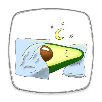 Cadeau de pyjama chemise de nuit avocat pour dormir - Magnet carré - blanc - Devant