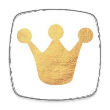 Krone Gold Queen König Prinzessin Märchen Symbol - Viereckiger Kühlschrankmagnet - Weiß - Vorne