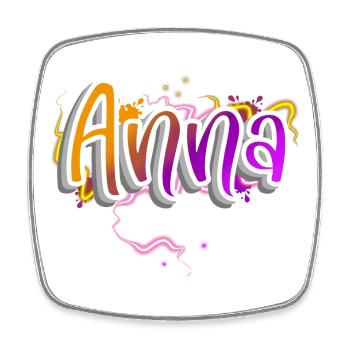 Anna - Magnet carré - blanc - Devant