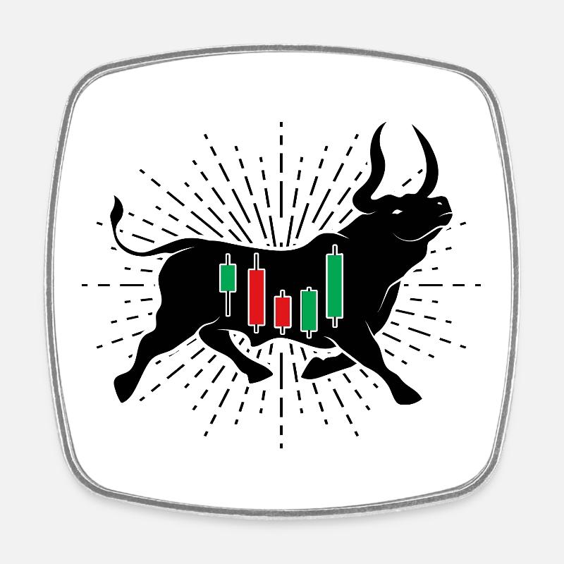 Stocks Bulle - Square fridge magnet - white