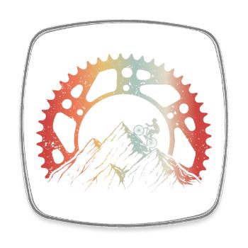 Mountain Biking MTB Downhill Radtour Fahrradfahren - Viereckiger Kühlschrankmagnet - Weiß - Vorne