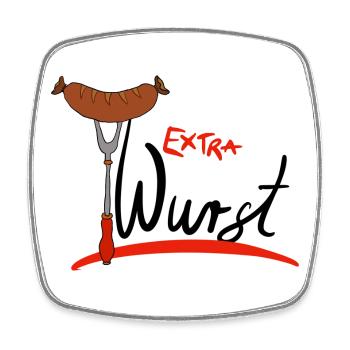 Extra Wurst Barbecue Humor - Viereckiger Kühlschrankmagnet - Weiß - Vorne