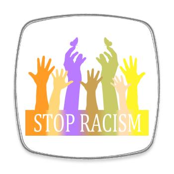 Stop Racism - Square fridge magnet - white - Front
