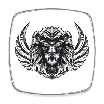 Majestic Lion - Viereckiger Kühlschrankmagnet - Weiß - Vorne