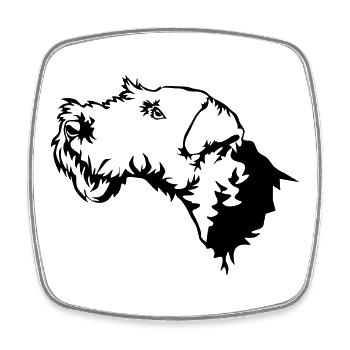 Terrier gallois - Magnet carré - blanc - Devant