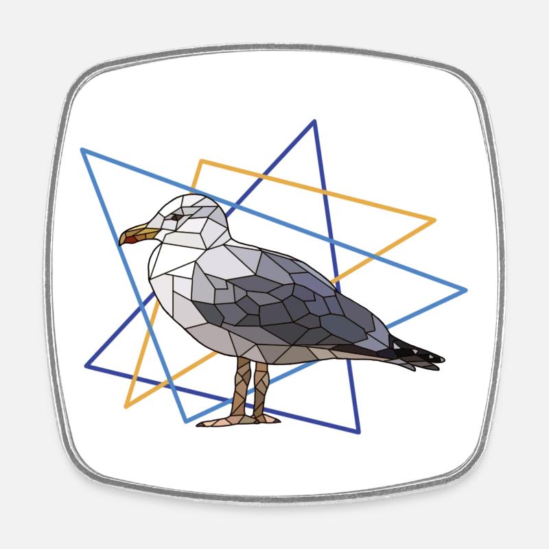 gull - Square fridge magnet - white
