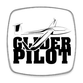 glider pilot symbol team flying Flieger Segelflug - Viereckiger Kühlschrankmagnet - Weiß - Vorne