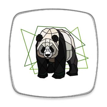 Großer Panda - Viereckiger Kühlschrankmagnet - Weiß - Vorne