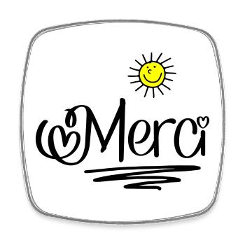 Merci - Square fridge magnet - white - Front