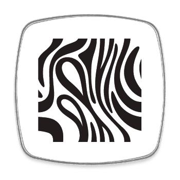 Zebra decoration - African savannah effect. - Square fridge magnet - white - Front