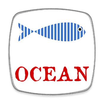 POISSON. SARDINE. POISSON. POISSON D'AVRIL. OCEAN - Magnet carré - blanc - Devant