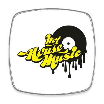 Hot House Music - Square fridge magnet - white - Front