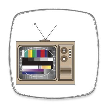 Retro TV Testbild Muster - Viereckiger Kühlschrankmagnet - Weiß - Vorne