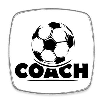 coach soccer team verein Trainer Team Fußball - Viereckiger Kühlschrankmagnet - Weiß - Vorne