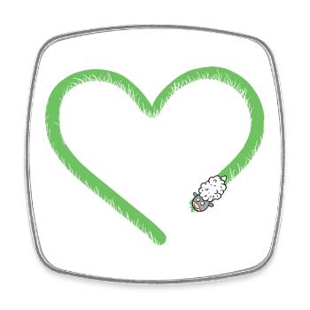 Heart Sheep I Sheep Comic - Square fridge magnet - white - Front
