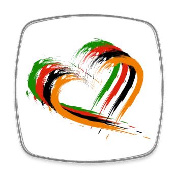 Zambia - Square fridge magnet - white - Front