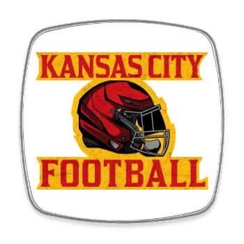 Kansas City Football Helm Design - Viereckiger Kühlschrankmagnet - Weiß - Vorne