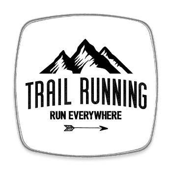 Trail Running – Run Everywhere - Square fridge magnet - white - Front