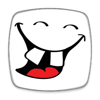 Big smile. Happy, smiling mouth, lips face. - Square fridge magnet - white - Front