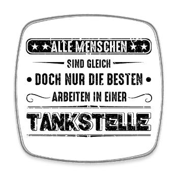 Tankstelle Tankstellenwart - Viereckiger Kühlschrankmagnet - Weiß - Vorne