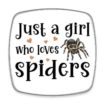Spider Tarantula - Square fridge magnet - white - Front
