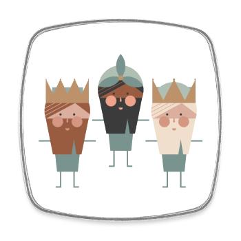 Knight Trio Royal Friends - Square fridge magnet - white - Front