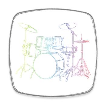 Drumset Sticks Drummer Drums Drummer - Square fridge magnet - white - Front