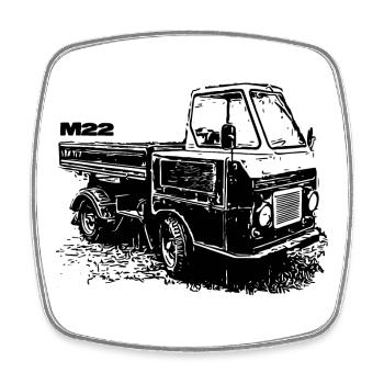 Multivoiture M22 - Magnet carré - blanc - Devant
