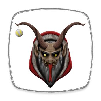 Krampus - Viereckiger Kühlschrankmagnet - Weiß - Vorne