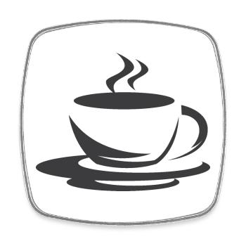 Icône café café tasse de café icône d’illustration - Magnet carré - blanc - Devant