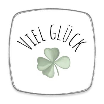 Viel Glück Glueck Kleeblatt - Viereckiger Kühlschrankmagnet - Weiß - Vorne