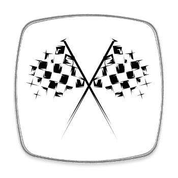 racing flag icon illustration checkered flag icon - Square fridge magnet - white - Front