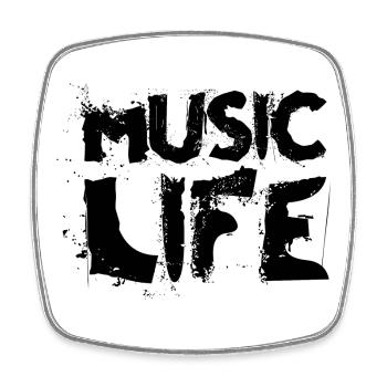 Music Love Lettering - Square fridge magnet - white - Front