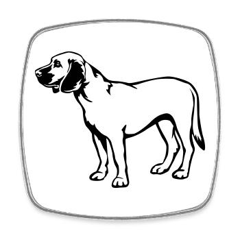 Hannoverscher Schweisshund - Viereckiger Kühlschrankmagnet - Weiß - Vorne