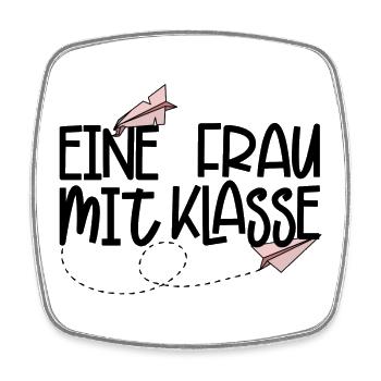 Eine Frau mit Klasse (schwarz) - Viereckiger Kühlschrankmagnet - Weiß - Vorne