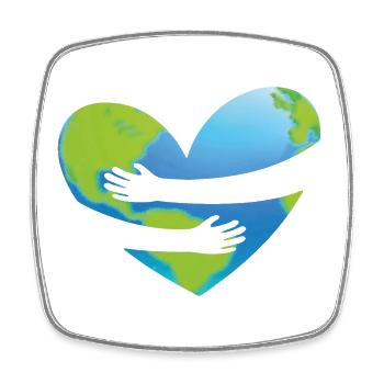 Earth Day - Herz Umarmung - Viereckiger Kühlschrankmagnet - Weiß - Vorne