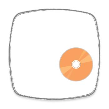 DJ Figure avec disques et notes musicales - Magnet carré - blanc - Devant