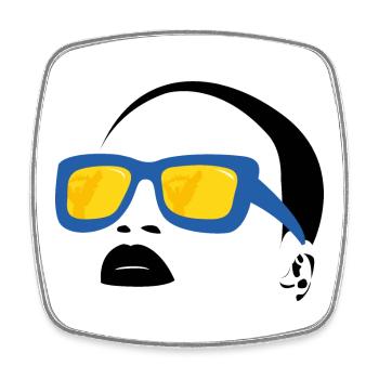 Strand und Sonnenbrille Design - Viereckiger Kühlschrankmagnet - Weiß - Vorne